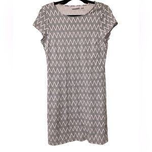 New York & Company Black and White Chevron Dress